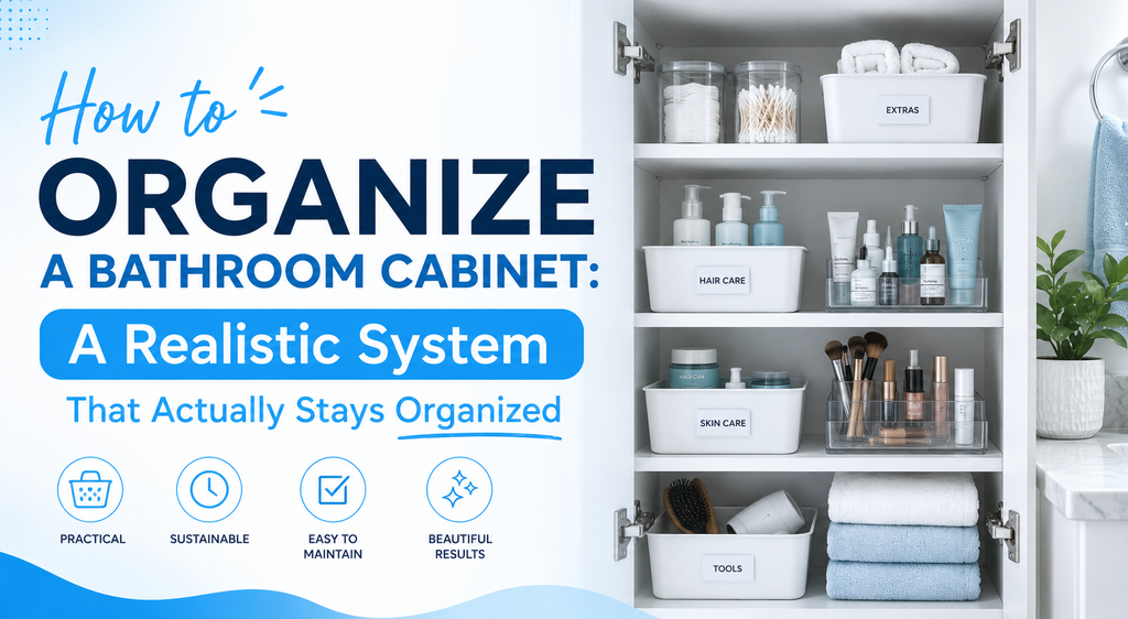 How to Organize a Bathroom Cabinet: A Realistic System That Actually Stays Organized (2026)