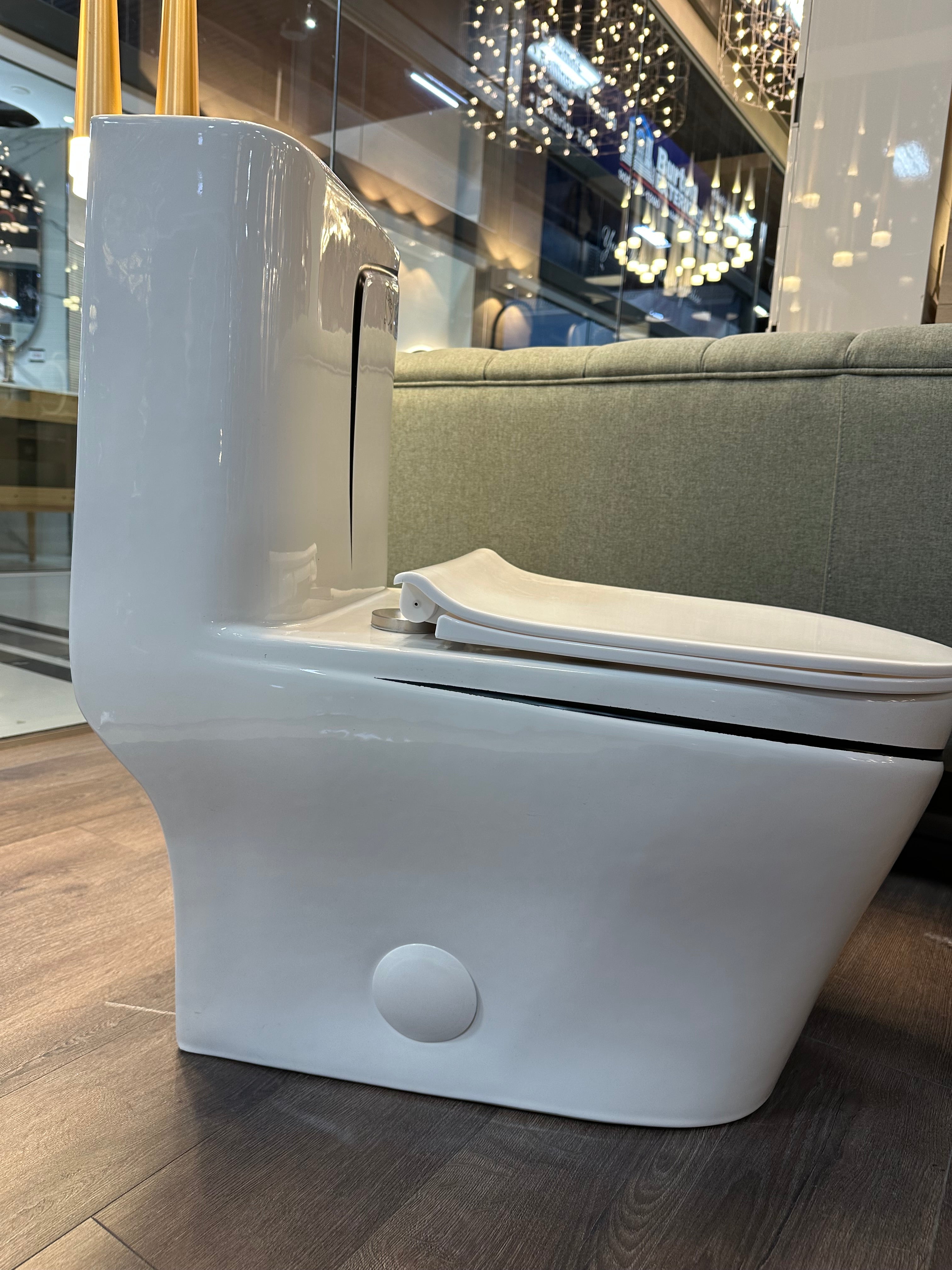 One Piece Toilet Bowl SKU: 8676WB- Soft Close Seat with High Efficiency Dual Flush in White. Dual-Flush