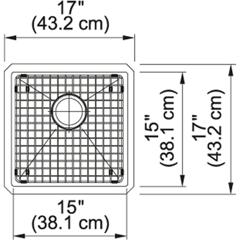 Kindred Designer 17" x 17" Stainless Steel 18 Gauge 1-Bowl Undermount Kitchen Sink With Bottom Grid