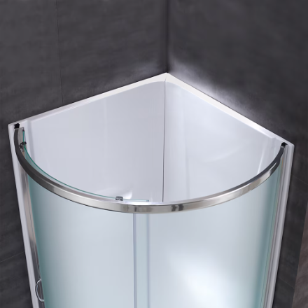 OVE Decors - Breeze 36 in.L x 36 in. W x 72 in. H Corner Drain Corner Shower Enclosure with Frosted Glass and CHR