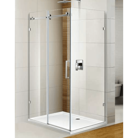 Standing Shower Door in L shape (3 pcs glasses) + Hardwares 59-1/2" W x 75" H