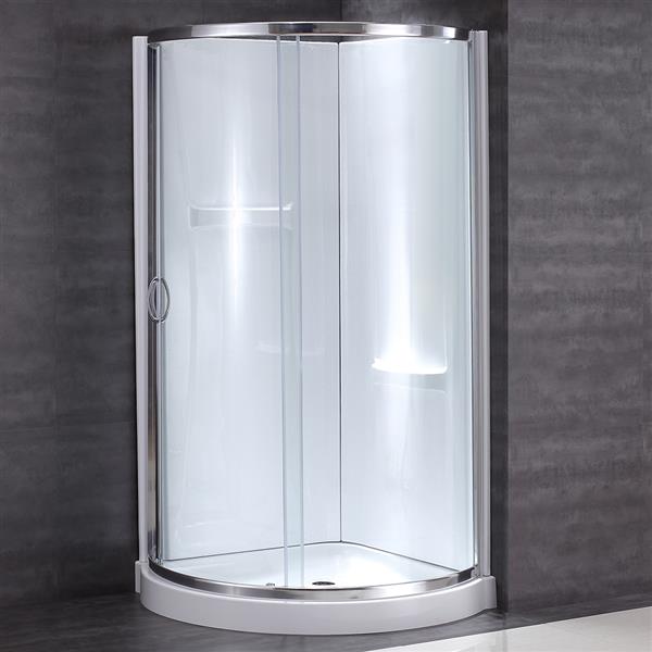 OVE Decors - Breeze 36-in Corner Shower Kit with Door, Base & Walls