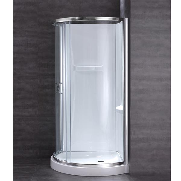 OVE Decors - Breeze 36-in Corner Shower Kit with Door, Base & Walls