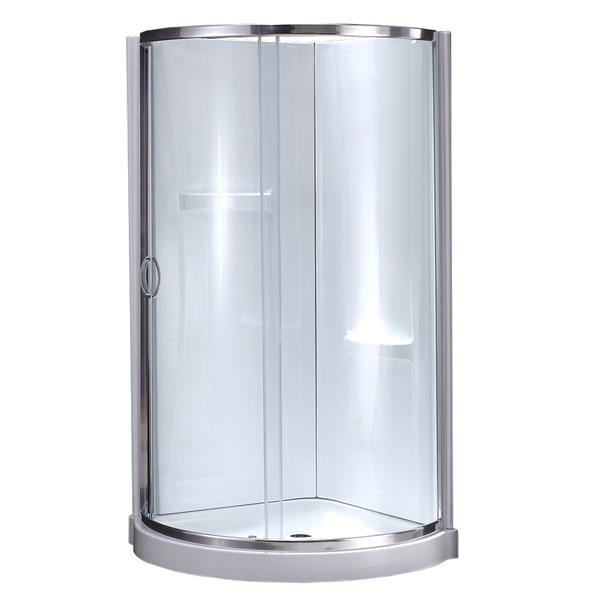 OVE Decors - Breeze 36-in Corner Shower Kit with Door, Base & Walls