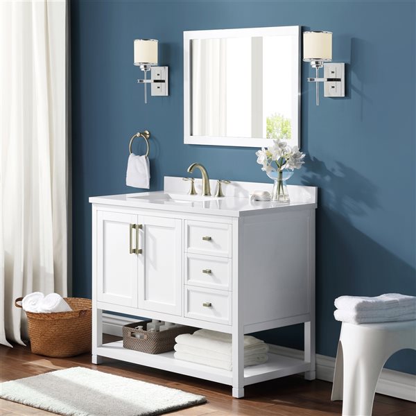 OVE Decors -  Stanley Vanity 42 In With Power Bar, White