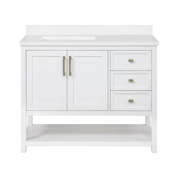 OVE Decors -  Stanley Vanity 42 In With Power Bar, White