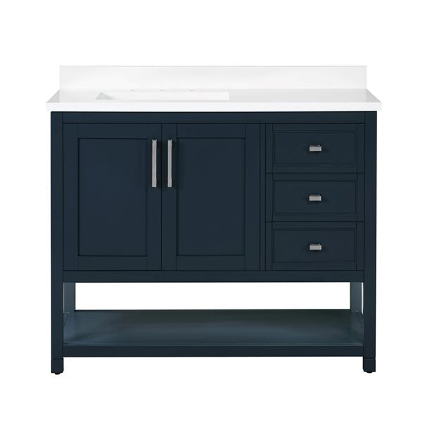 OVE Decors -  Stanley Vanity 42 In With Power Bar, Midnight Blue