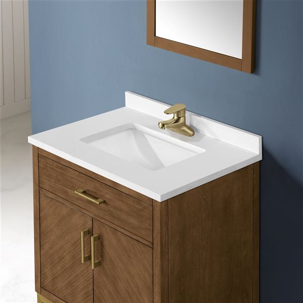 OVE Decors -  Diya 30 In. W X 22 In. D X 34 In. H Single Sink Bath Vanity In Macchiato With White Engineered Stone Top