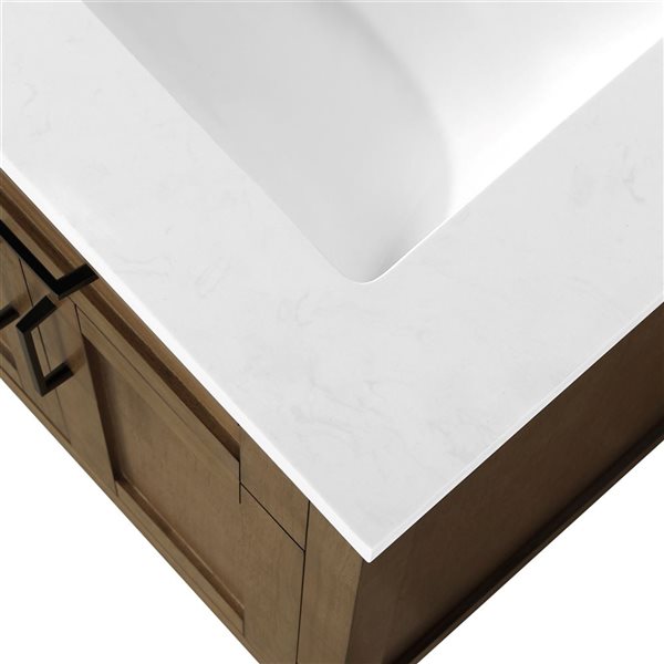 OVE Decors - Tahoe Duo 48 In. W X 21 In. D X 35 In. H Double Sink Bath Vanity In Almond Latte With White Engineered Marble Top