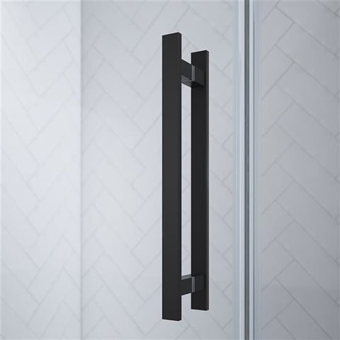 OVE Decors - Pasadena 66-5/8-in W x 72-in H Pivot Framless Shower Door in Black