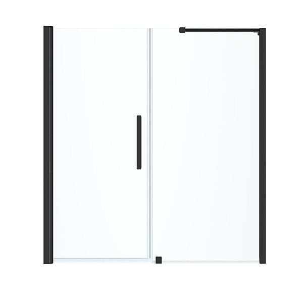 OVE Decors - Pasadena 66-5/8-in W x 72-in H Pivot Framless Shower Door in Black