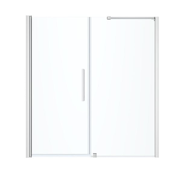 OVE Decors - Pasadena 66-5/8-in W x 72-in H Pivot Framless Shower Door in Chrome