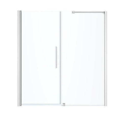 OVE Decors - Pasadena 66-5/8-in W x 72-in H Pivot Framless Shower Door in Chrome