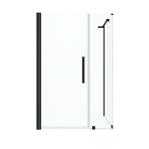 OVE Decors - Pasadena 46-1/8 W x 72-in H Rectangular Pivot Frameless Black Corner Shower Enclosure