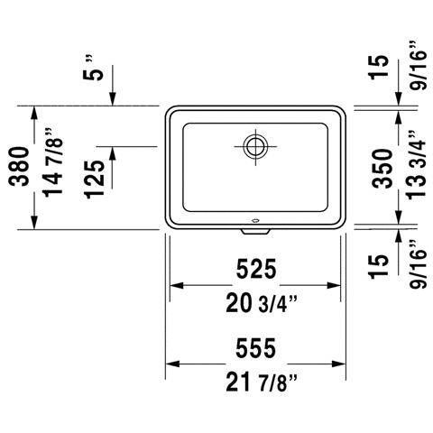 Duravit 2nd Floor Undermount  Lavatory Vanity Sink Basin - 031653