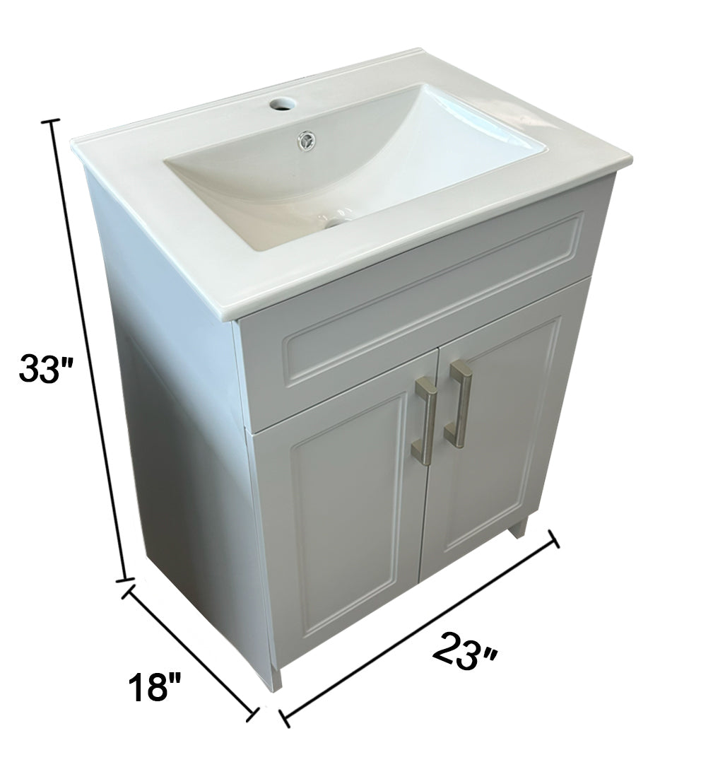 Marius 24" Modern Single Bathroom Vanity (Ceramic Sink)*, Include Two Doors. Ready-to-Assemble