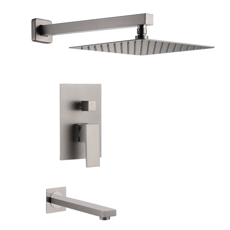 HMD - Shower Set with Square Rain Shower and Tub Filler