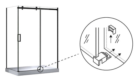 Agua Canada - 60'' Matte Black shower door CLD-60BK-II