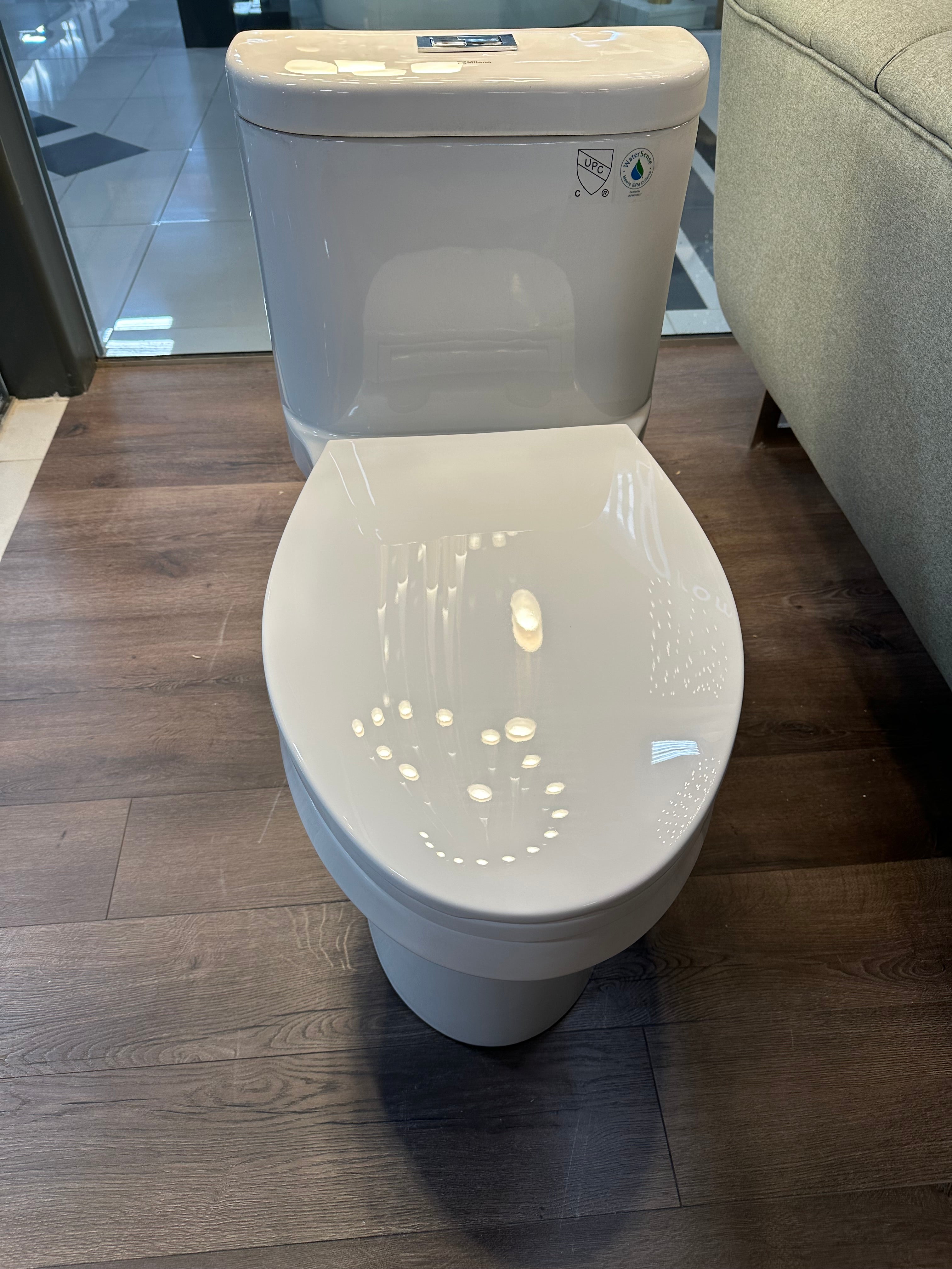Dual-Flush Elongated One Piece Toilet Bowl T2023 - Soft Close Seat with High Efficiency Dual Flush in White