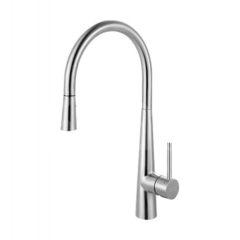 Franke - 17-9/16" High-Arch Gooseneck Single Lever Handle Pull-Out Spray Kitchen Faucet, Stainless Steel