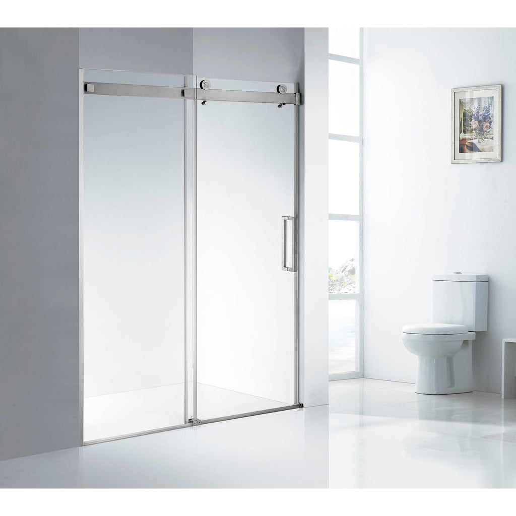 Standing Shower Door - Door only (2 pcs glasses) + Hardwares 59-1/2" W x 75" H x 8mm Thick