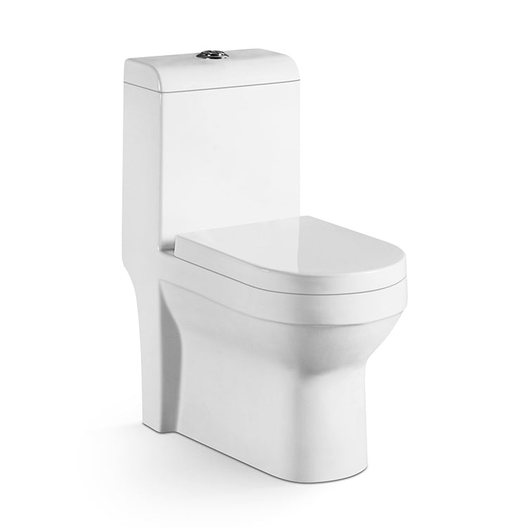 One Piece Toilet Bowl SKU: 2133- Soft Close Seat with High Efficiency Dual Flush in White. Dual-Flush