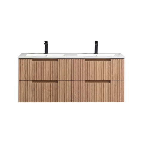 48” Fiore Modern Wall Mount Double Sink Bathroom Vanity – Oakwood