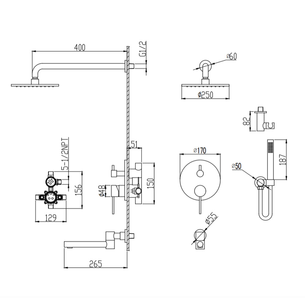 Lauretta - TOSCANA Shower Set