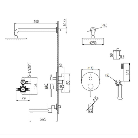 Lauretta - TOSCANA Shower Set