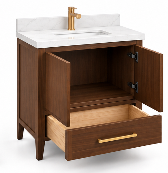 ALV Aliza 30 ebony vanity, side view
