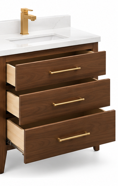 ALV Matrix 30 walnut vanity, side view