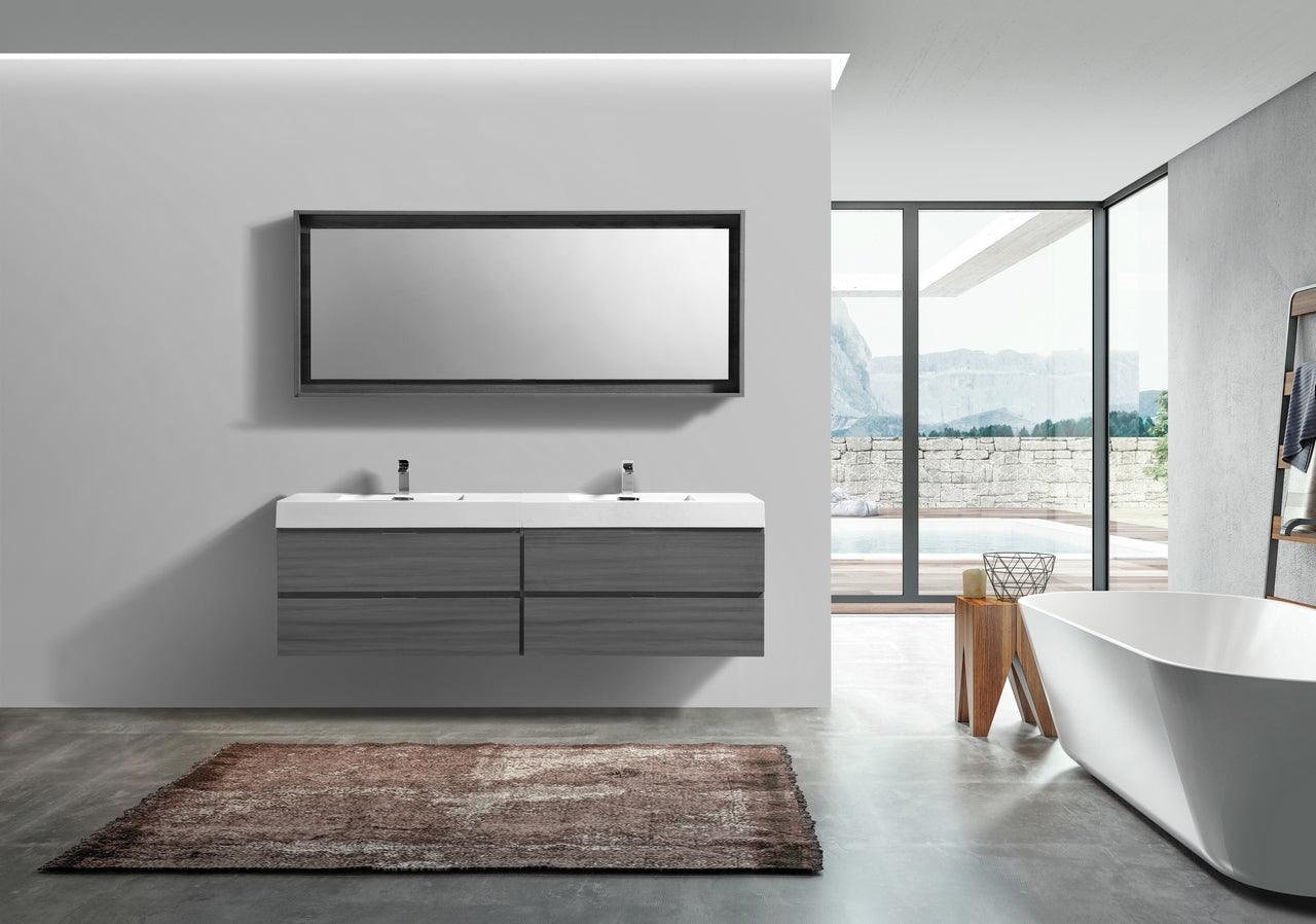 Bliss 80" Double Sink Wall Mount Modern Bathroom Vanity - Hbdepot