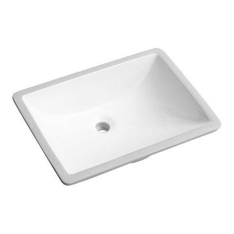 White Ceramic Rectangular Bathroom Sink