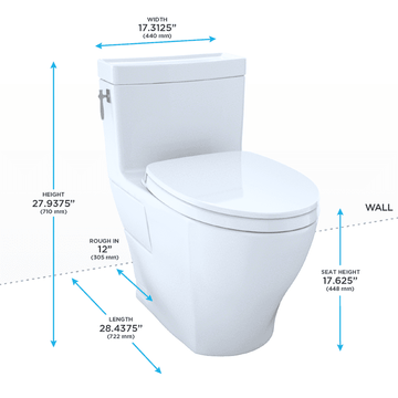 Toto - Nexus 1.28gpf Elongated Ada Skirted Toilet (LESS SEAT