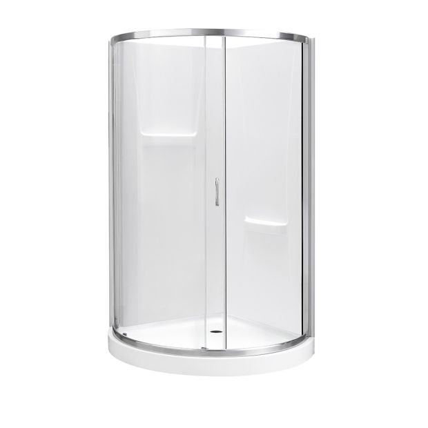 OVE Decors - Breeze 34-in Corner Shower Kit with Door, Base & Walls