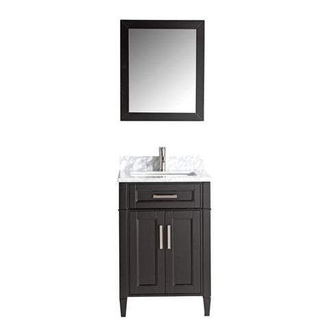 Vanity Art - Rio 24" Single Sink Bathroom Vanity Set with Sink and Mirror (Carrara Marble Top)