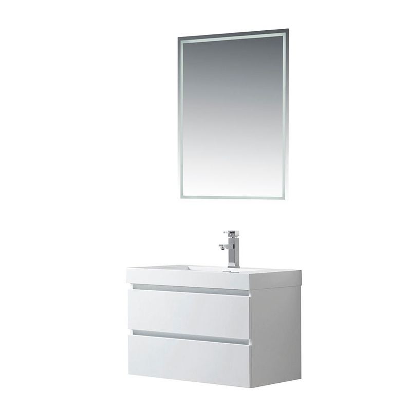 Vanity Art - Berlin 30" Wall-Mount Single Sink Bathroom Vanity