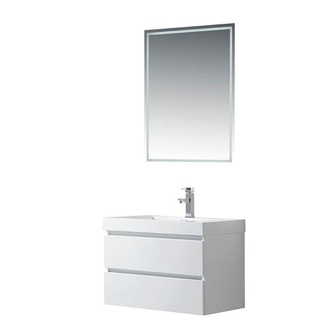 Vanity Art - Berlin 30" Wall-Mount Single Sink Bathroom Vanity