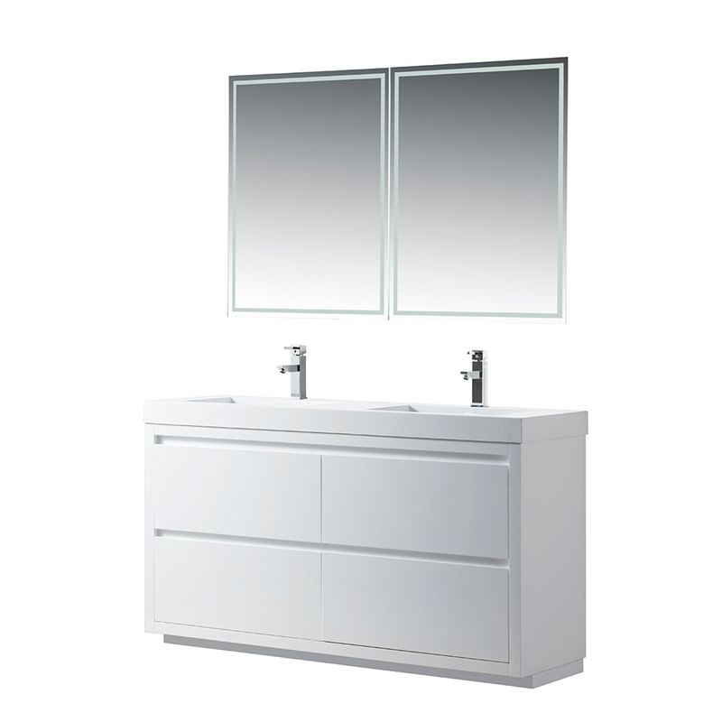 Vanity Art - Berlin 60" Freestanding Double Sink Bathroom Vanity