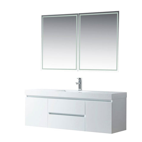 Vanity Art - Berlin 60" Wall-Mount Single Sink Bathroom Vanity