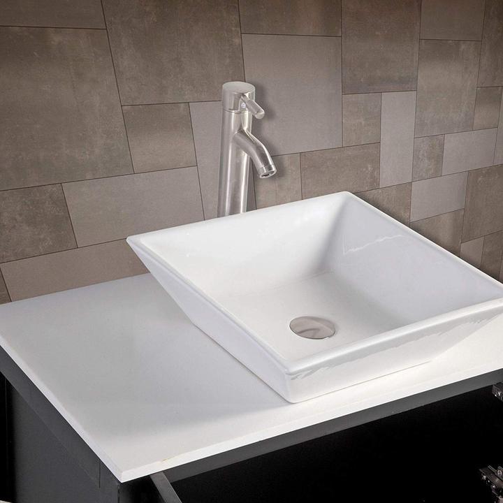 Vanity Art - Monaco 84" Double Vessel Sink Bathroom Vanity Set with Sinks and Mirrors - 1 Side Cabinet