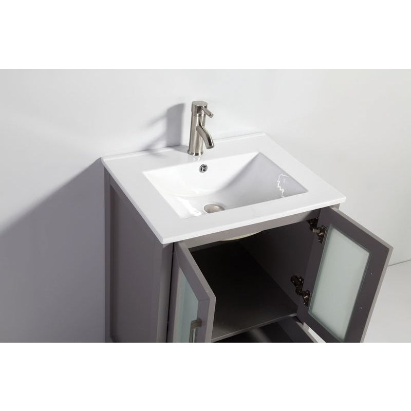 Vanity Art - London 84" Double Sink Bathroom Vanity Set with Sink and Mirrors - 3 Side Cabinets