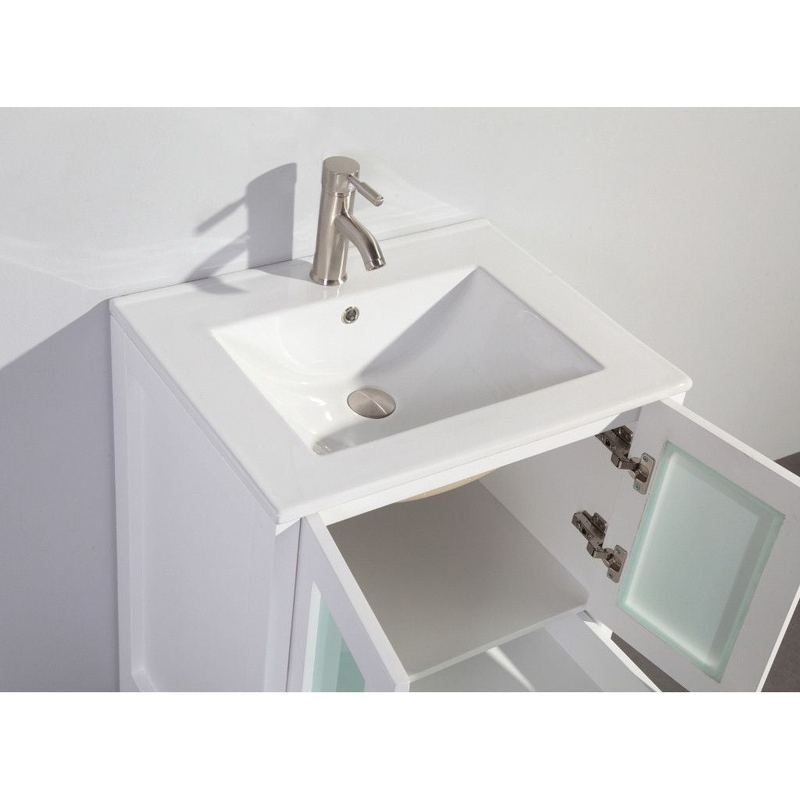 Vanity Art - London 72" Double Sink Bathroom Vanity Set with Sink and Mirrors - 2 Side Cabinets