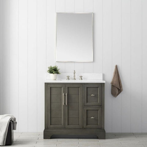 Vanity Art - Madison 36" Single Sink Bathroom Vanity with Marble Countertop