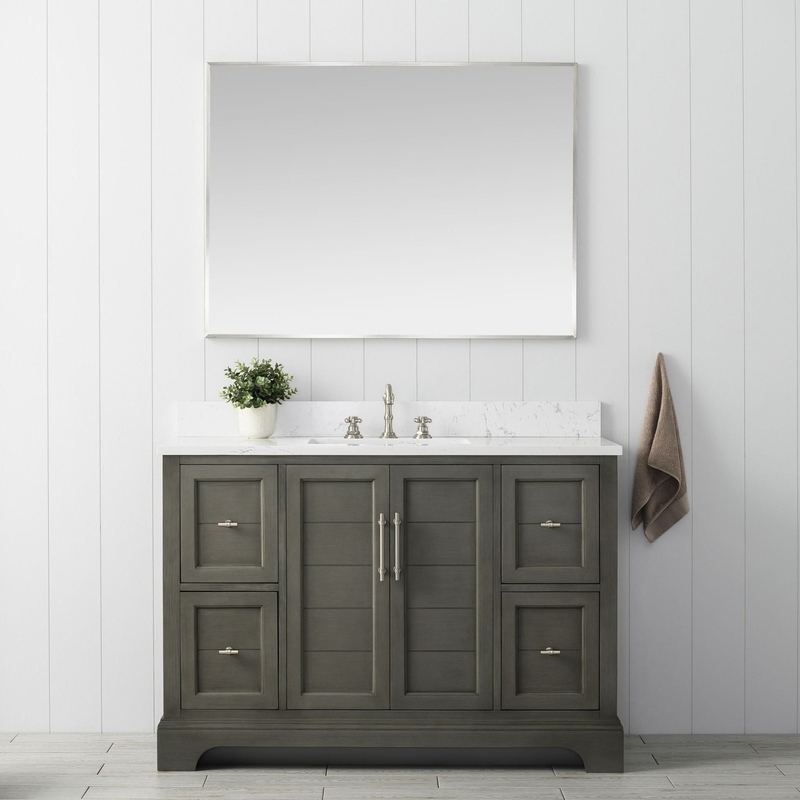 Vanity Art - Madison 48" Single Sink Bathroom Vanity with Marble Countertop