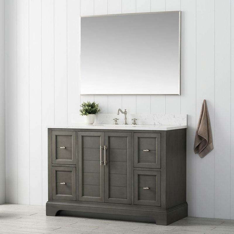 Vanity Art - Madison 48" Single Sink Bathroom Vanity with Marble Countertop