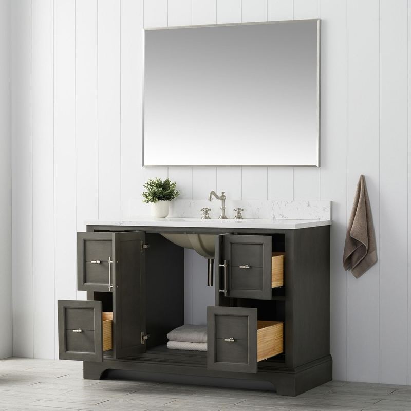 Vanity Art - Madison 48" Single Sink Bathroom Vanity with Marble Countertop