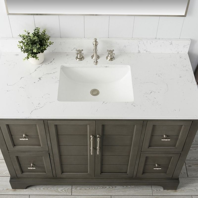 Vanity Art - Madison 48" Single Sink Bathroom Vanity with Marble Countertop