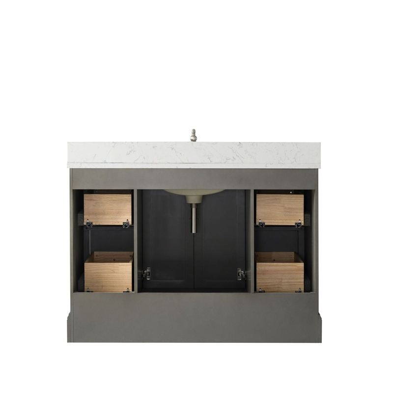 Vanity Art - Madison 48" Single Sink Bathroom Vanity with Marble Countertop