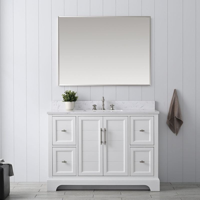 Vanity Art - Madison 48" Single Sink Bathroom Vanity with Marble Countertop